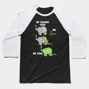 My Friends Code And Me Snake Eating Elephant Baseball T-Shirt